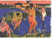 Ernst Ludwig Kirchner Four bathers oil painting artist